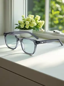 Unisex Square Frame Anti- Light Eyeglasses, Trendy Slim Fit Frame Eyeglasses for Outdoor Activities and Parties, Fashion Eyeglasses for Men & Women