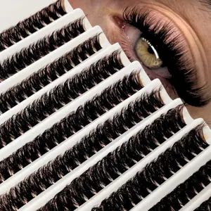 DIY Eye Lash Clusters, Individual Eyelash Extensions, Eyelash Curls, Super Thick Single, 60D Clustered Eyelashes, DIY Eyelash Extensions, Slim Comic Eyelash Appearance Suitable For Beginners At Home, 0.07mm D Curls, Volume Lash Clusters