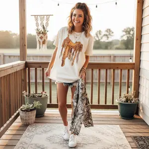 Tooled Saddle - Cream Graphic Tee, Western Saddle T-Shirt, Horse Cowgirl Graphic Tee, Vintage Inspired Rodeo Shirt Country Gifts