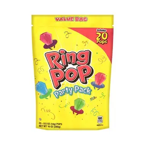 Ring Pop Individually Wrapped Bulk Lollipop Variety Party Pack - 20 Ct Fruity Flavors - Strawberry, Blue Raspberry, Watermelon, Cherry, Twisted Berry Blast - Perfect for Halloween, Party Favors, Kids Gifts