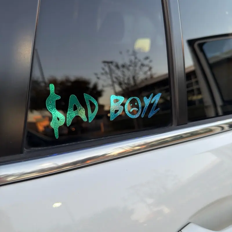 Sad Boyz White Decal - Simple Design, Classic Style, Ideal for Sadboyz