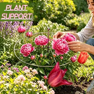Circular Plant Support Trellis Small Rods, Durable Design, Prevents Stem Bending, Ideal for Rainy and Windy Weather, Plant Support