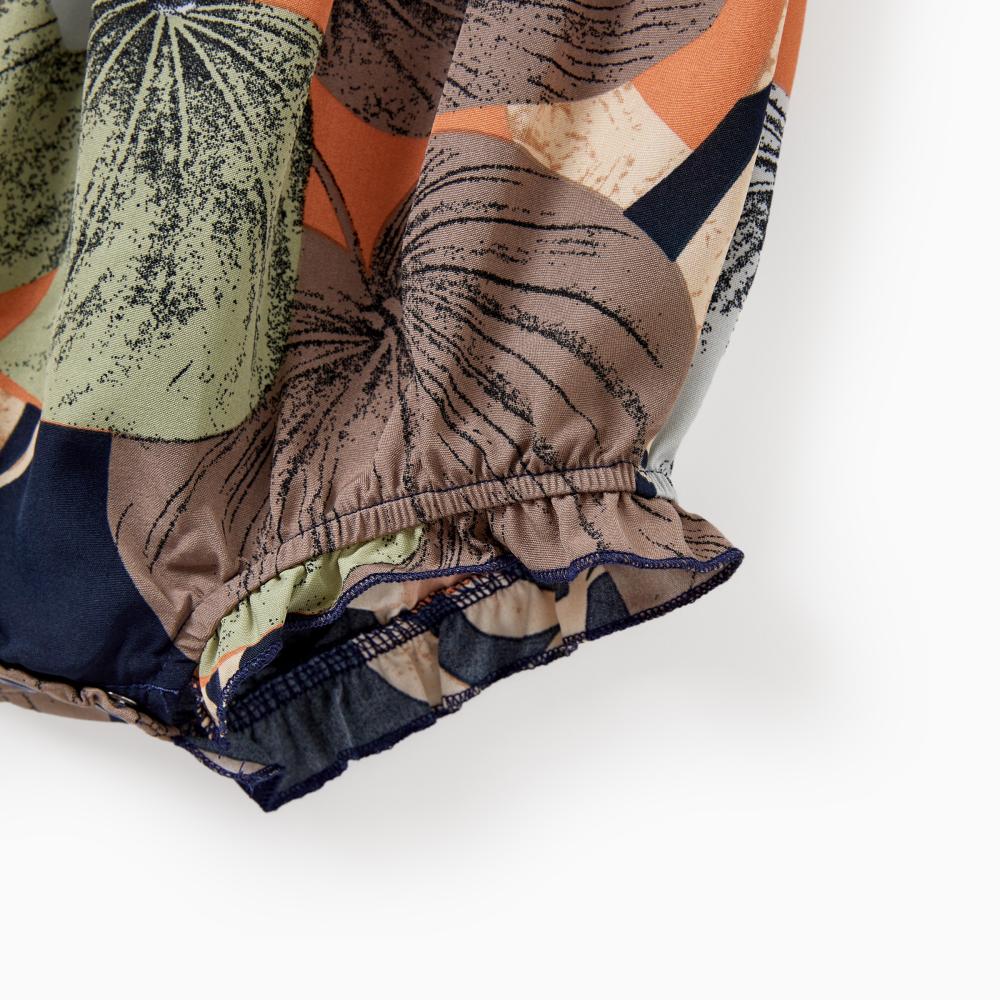 PatPat Family Matching Tropical Floral Print Smocked Top Strap Wide-Leg Jumpsuits for Mommy and Me