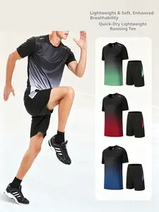 Men's Ice-Silk Quick-Dry Sports Set – Short-Sleeve T-Shirt & Shorts for Summer Running, Training, and Gym Workouts