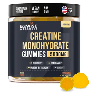 Micronized Creatine Monohydrate Gummies 5g, Chewable Gummies for Men & Women, Gluten-Free, Sugar Free, Vegan - 120 Count, Mango