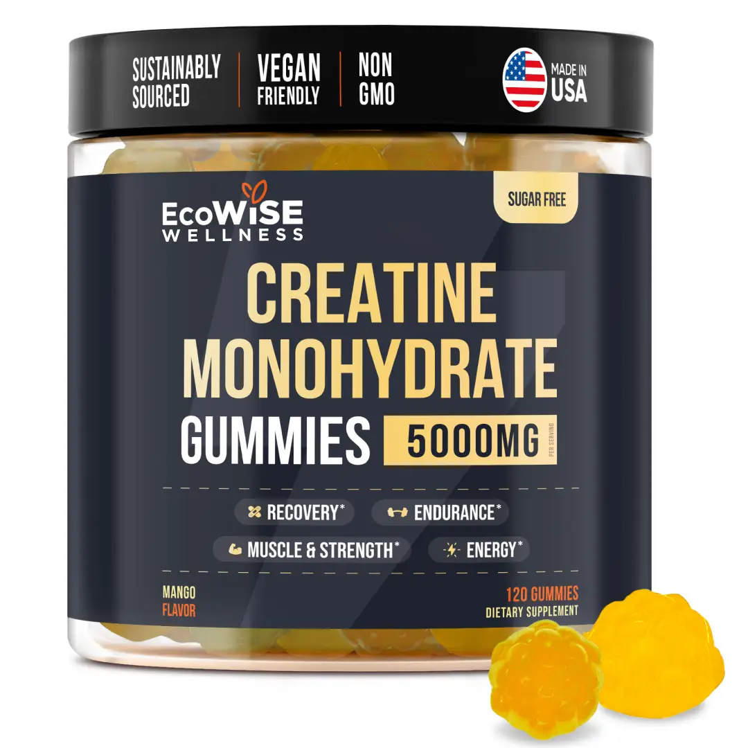 Micronized Creatine Monohydrate Gummies 5g, Chewable Gummies for Men & Women, Gl...