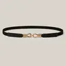 BloomChic SohoChic Women's  Black Statement Wrap Belt  - Gold-Tone Metal Buckle With Chain Detail, Sizes 10-30, for Dresses & Fall Outfits, Female Fashion Accessories for Women