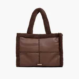 North Everyday Sherpa Tote Bag - Vegan Leather & Sherpa