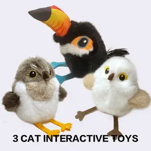 Interactive Cat Toy Simulation Bird Motion Activated Sound Flying Bird Catching Indoor Play for Cats, Fun Interactive Pet Toy