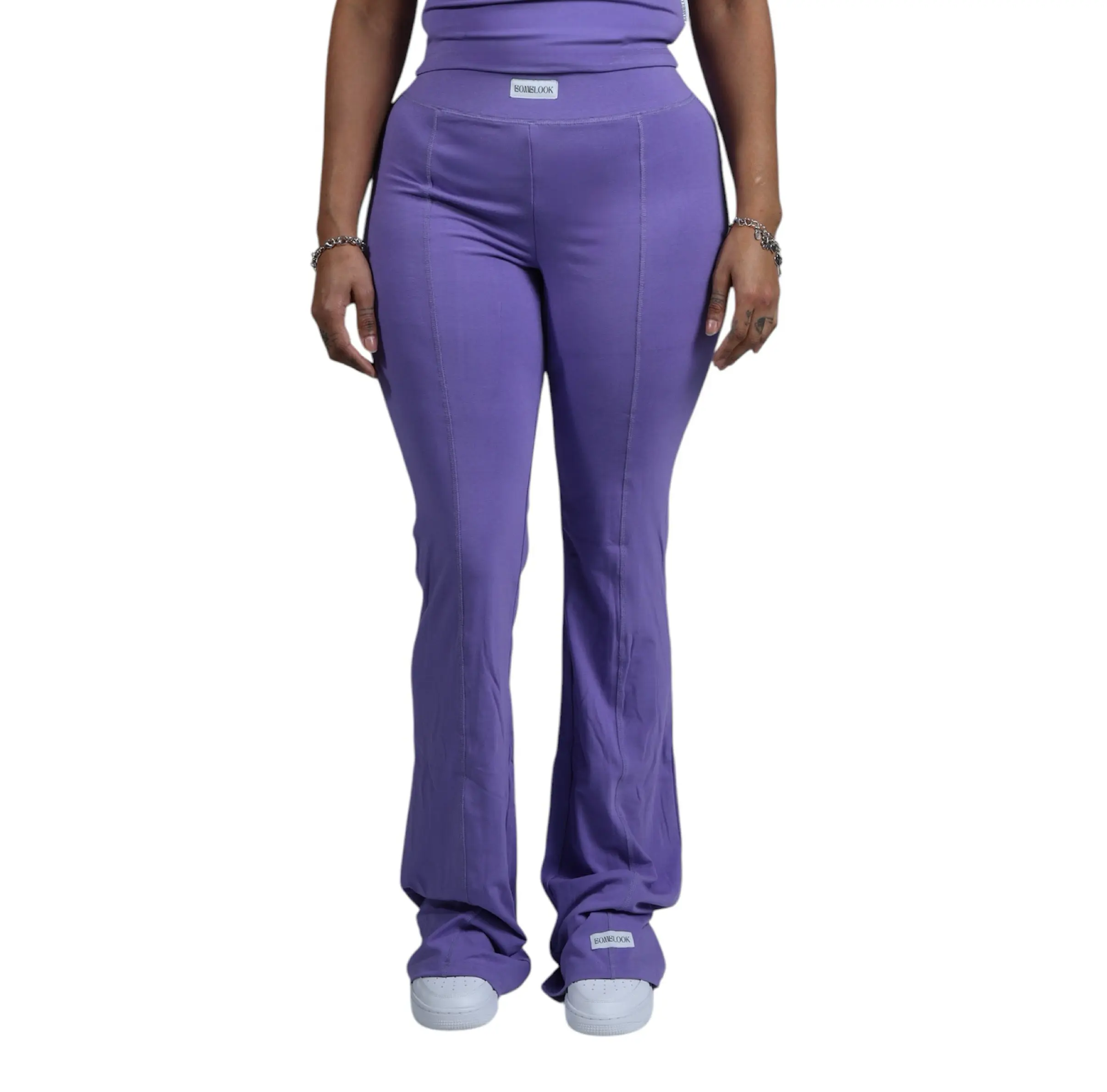 Curves Flared Pants Purple - Versatile Design for Everyday Wear
