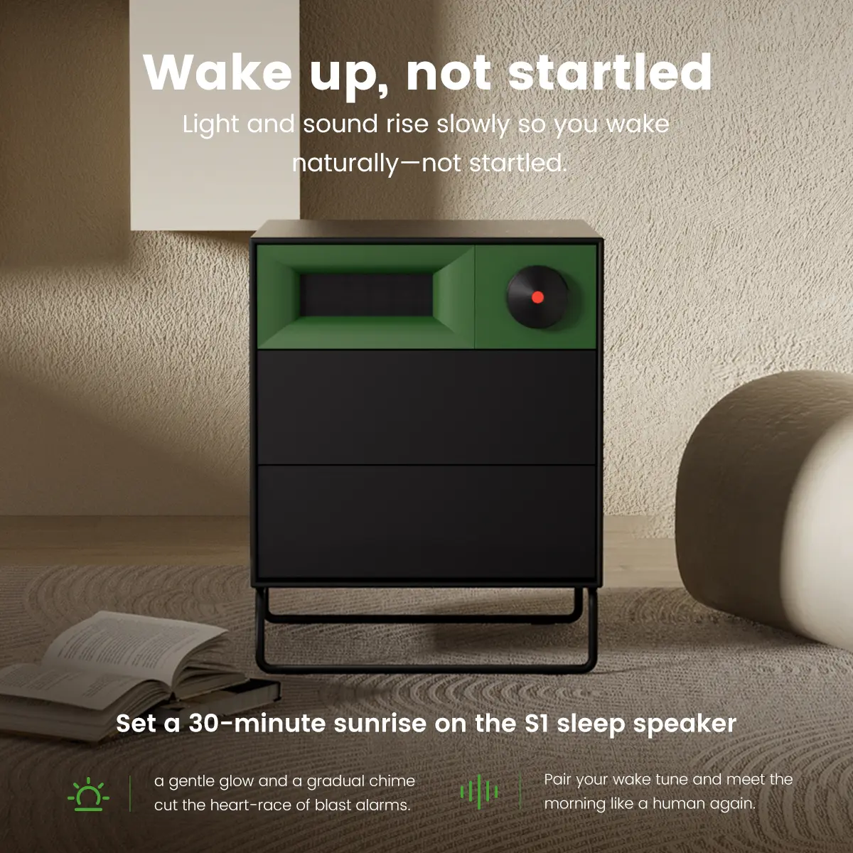 MorningBlues S1 Smart Sound Bar - Adjustable Multifunctional Speaker Sound System, Wireless Bluetooth Audio Device with Lights & Lock, Charging Capable, Ideal Father's Day Gift