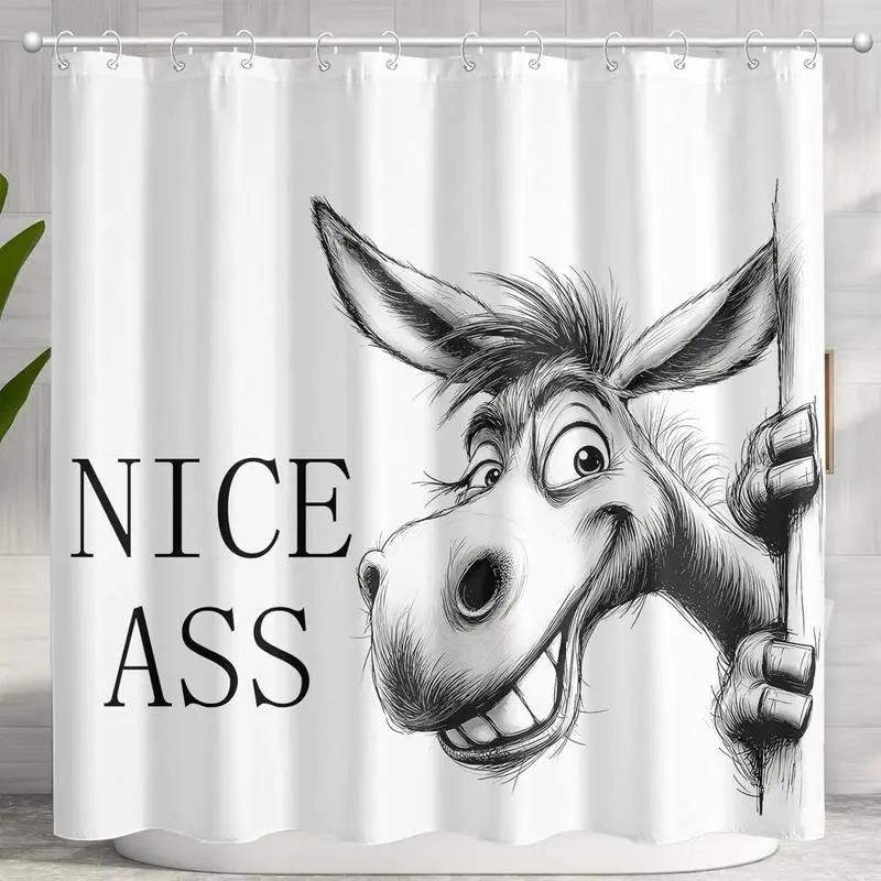 Funny Highland Cow Shower Curtain "Are You Pooping?" Hilarious 70x70" Bathroom Decor Gag Gift for Enthusiasts