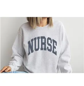 Graphic Outfits Nurse Sweatshirt ER Nurse Faded Vintage Aesthetic RN Sweatshirt ER Nurse Crewneck Fitted 100% Cotton for Women - Tops, Womenswear Tshirt, Hoodie and Sweatshirt