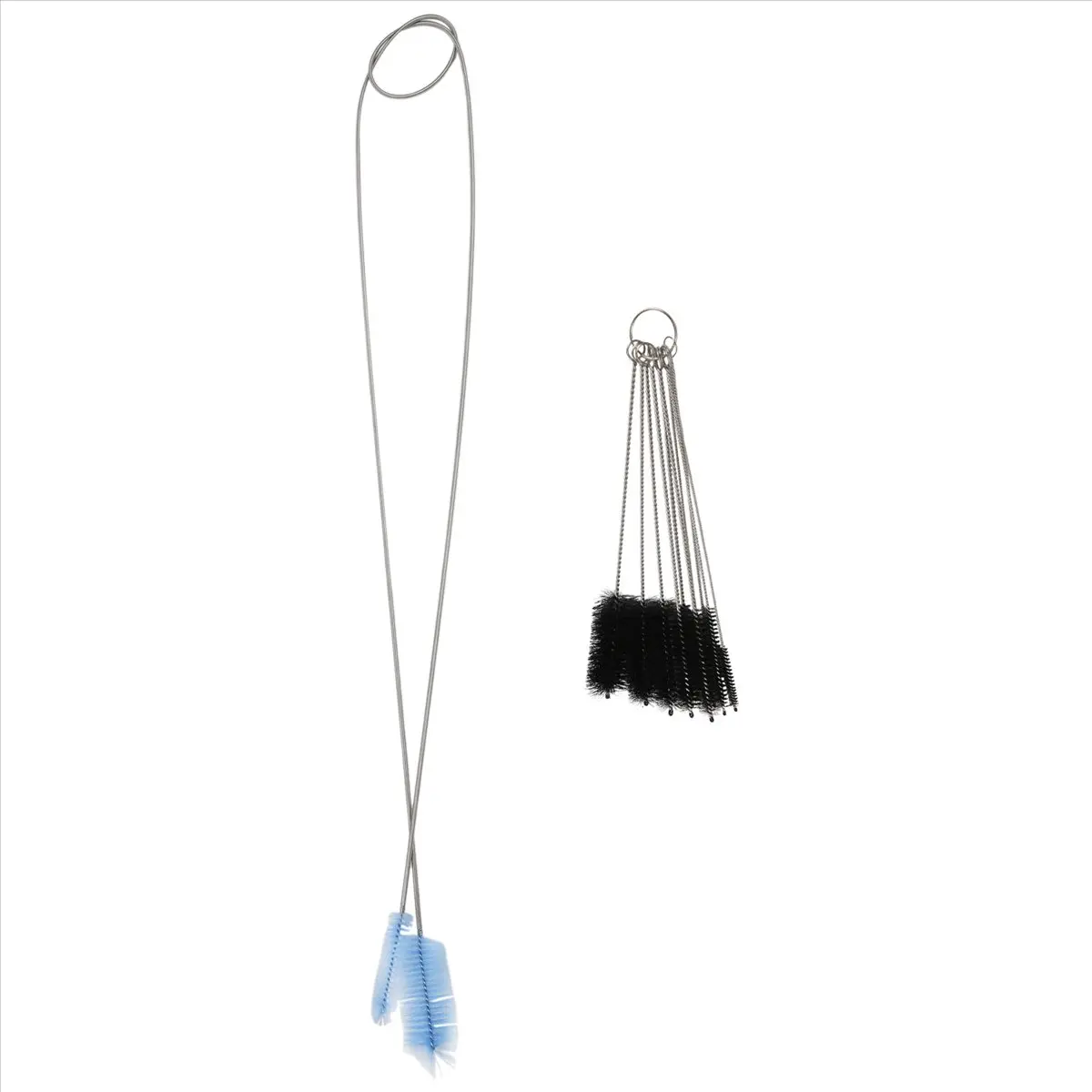 Aquarium Filter Brush Set - Nylon Flexible Double-Ended Bristle Hose Pipe Cleaner, Stainless Steel Long Clean Tool for Fish Tank Owners, Reusable Accessory