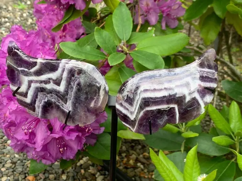 Dream Amethyst Wings w/ Stand, Amethyst Angel Wing, Amethyst, Amethyst Crystal, Pair of Dream Amethyst Wings, Butterfly Wings, Purple Wings