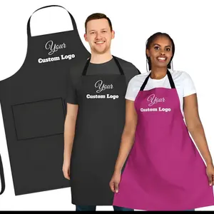 Custom Logo and Text Apron, Personalized Chef Apron with Pocket, BBQ, Grill, Kitchen, Client Gifts, Corporate Gifts, Logo Apron Bulk
