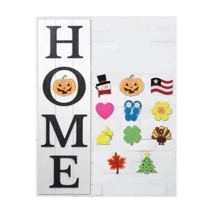 Young's Wood HOME Sign With 11 Seasonal Icons