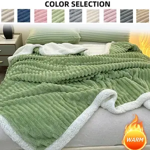 Soft Plush Fashion Faux Rabbit Fur Blanket, King Queen Throw, Reversible Double Layer Lamb Velvet Warm Super Soft, No Shedding