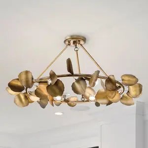 UHP4999 Eclectic Indoor Ceiling Light, 14-1/2''H x 28"W x 28''D, Gold Ombre Finish, Hervey Collection