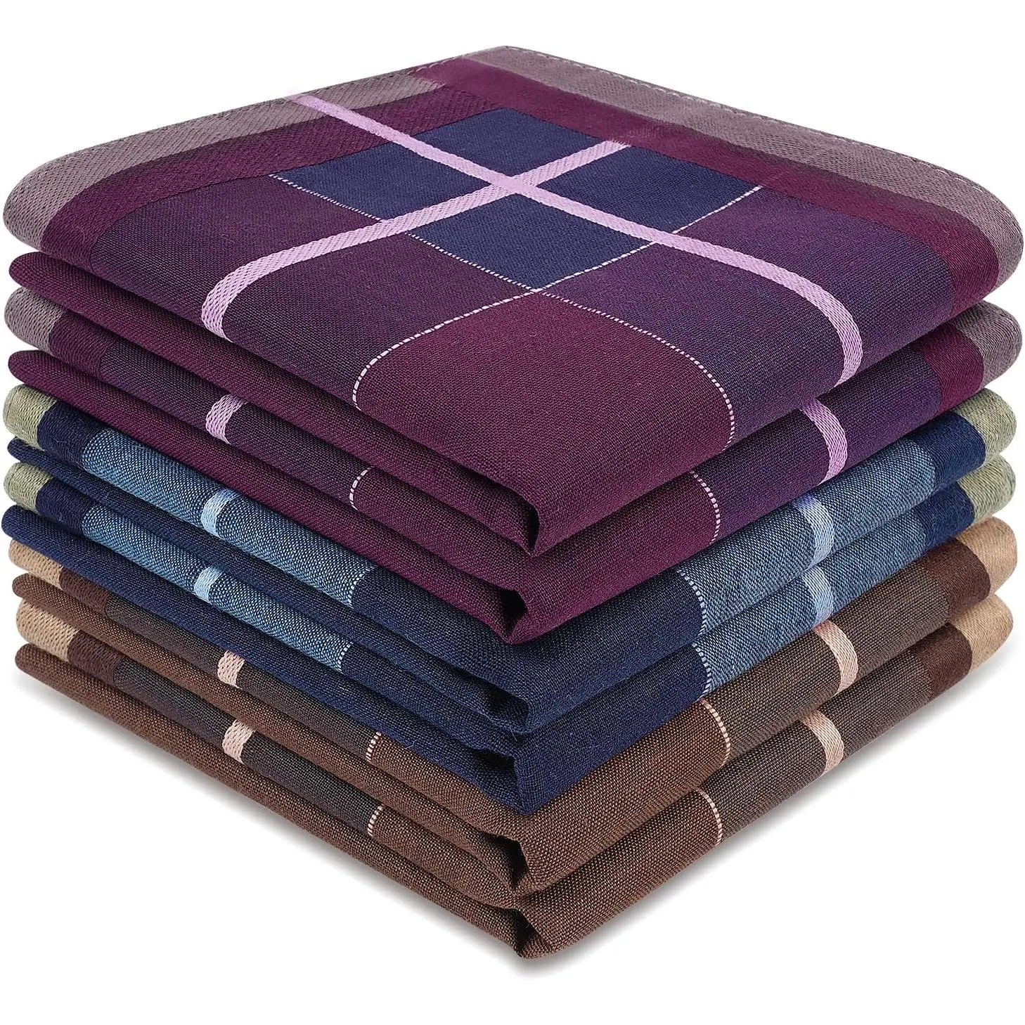 Men's Handkerchiefs 6-Piece Gift Set, Assorted Vintage Patterns in 100% Premium 60S Cotton, Large 17x17 in and Soft for Everyday Use, Patterned