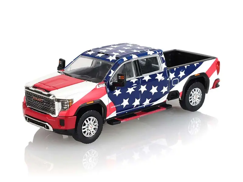 2022 GMC Sierra Denali 2500HD Stars & Stripes USA 250 Diecast 1:64 Scale Model - Karson Diecast Co. 51715