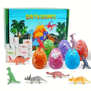 Today Soul Bath Bombs with Dinosaur Egg Toys & Body Scrub | Kids Safe Birthday Gift, Non-Toxic Skin Care, Surprise Aroma Relaxation clean Comfort Cosmetic funny bubble bath children's day