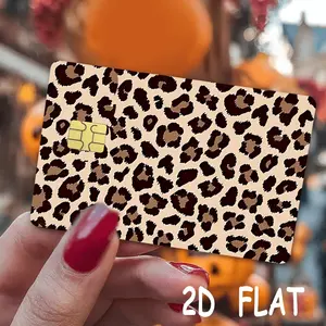 1pc, Fun Bank Card Skin, Gorgeous Leopard Print 2D Image,  Credit Card/Bank Card/Debit Card Sticker, Frosted Glitter Film Anti-Slip PVC Material, Suitable for Small Chips, Easy to Apply and Durable, Fun Decoration, Holiday Birthday Gift for Best