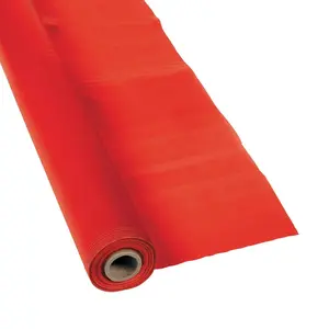 40" x 250 ft. Red Extra Long Disposable Plastic Tablecloth Roll