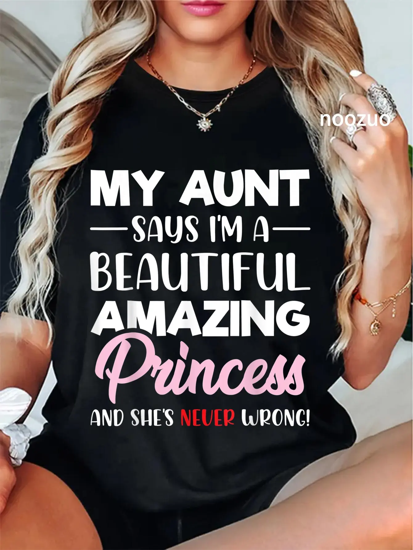 100% Cotton Niece From Aunt Niece Funny Beautiful Amazing Princess Niece T-Shirt