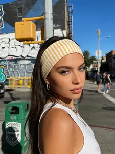 New Striped Headband Wide Band High Elasticity Fashion Hair Accessory Sports Yoga Sweat Absorption Breathable Hair Tie