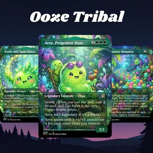 Proxy 100+ Cards Ooze Tribal Custom Mimeoplasm Full Commander EDH Deck Gift Full Art Collectible High Quality Strategy