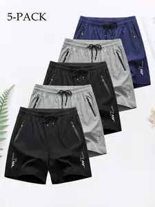 Men's Ice Silk Breathable Quick Dry Three Quarter Length Shorts for Running & Fitness - 3 Pack men's  shorts baggy short gym  shorts  for  men soft stretch short Men's Casual Breathable Shorts Men's Elastic Zipper Athletic Shorts