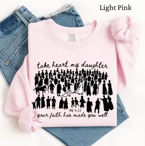 Take Heart My Daughter Your Faith Has Made You Well Shirt for women, Christian t shirts, Vintage I Love Jesus Shirt, Full Color Womenswear