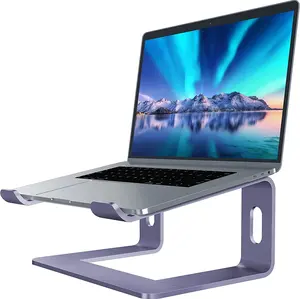 SOUNDANCE Laptop Stand, Aluminum Computer Riser, Ergonomic Laptops Elevator for Desk, Metal Holder Compatible with 10 to 15.6 Inches Notebook Computer, Purple Soundance