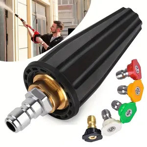 High Pressure Water Gun Turbine Rotating Nozzle 3000psi Stainless Steel 1/4 Inch Quick Connect Car Wash Spray Mouth with 5 Angles
