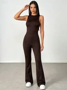 Women's Jumpsuit Sleeveless Summer Womenswear Sexy Backless Sports and Fitness Rompers Solid Fashion Casual Bodysuit Women