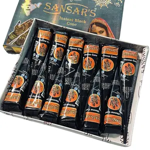 Henna Tattoo Kit(12 Cones,25g Each) Three templates are included Makeup Powder Mehndi Stencils Smooth Multicolor