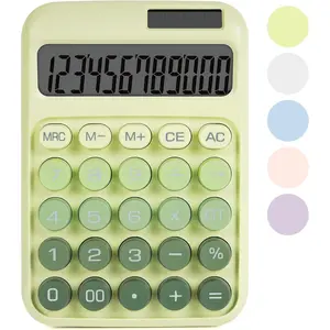 Mechanical  Calculator with Big Buttons, Calculators Desktop, 12 Digits, Solar  Power, Desk Calculator, Large LCD Display,Cute Green Calculators for Teachers Students  Office