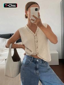 women's plain sweater vest, casual sleeveless knit top for summer, fashion women's knitwear for daily wear, crop top, womenswear