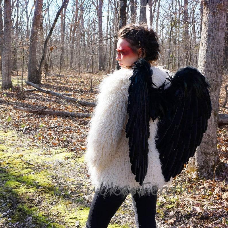 Black Angel Wings, Black Feather Costume Angel Wings, Premium Fantasy Feather Halloween
