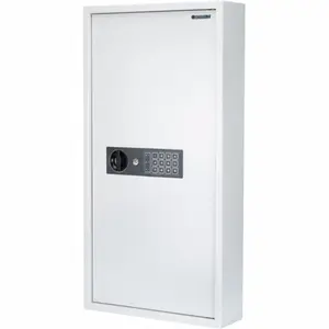 212 MAIN Home Security Safe - Solid Steel Anti-Theft Wall-Mount Safe Box with 180-Key Capacity, Dual-Lock Deadbolt, Digital Access (White)