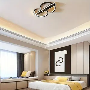 Modern LED Ceiling Light, Home Ceiling Lighting, Adjustable Color Temperature 3000k/4500k/6500k, Semi-Embedded, Metal Ceiling Mount, Hardware Included, Removable, Hardwired