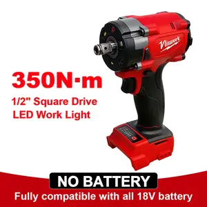 【Summervibes】NiuWork Professional 1/2" Brushless Impact Wrench, 350Nm Output, Compatible with M18 Battery System, Durable & Efficient Tool