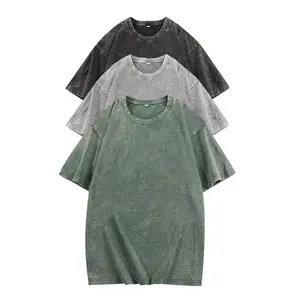 Holafish 3Pcs Men's Cotton T-Shirts Oversized Half Short Sleeves Casual Loose Solid Plain Streetwear Tops,Unisex Retro Street T-Shirts,Loose Fit Acid Washed Menswear Tshirt