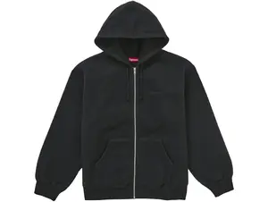 Supreme Pilled Zip Up Hooded Sweatshirt Black