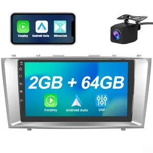 9" Android 13 Car Stereo for Camry 2007-2011 touch screen has Android Auto Wireless Carplay, Bluetooth WIFI supports GPS Navigation