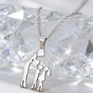 Mother's Day Gift Stainless Steel Family Silhouette Necklace