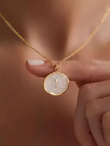 Cross Necklace for Women-Dainty Simple Cross Pendant Cute Necklaces for Women Jewelry Copper Pendant Necklaces