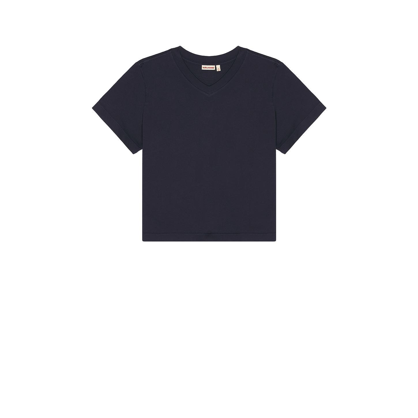 GRLFRND V-neck Boy Tee in Navy