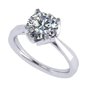 NANA Jewels 2.00ct-3.00ct Simulated Diamond Zirconia Engagement Ring Round Cut Heart & Soul Solitaire Sterling Silver